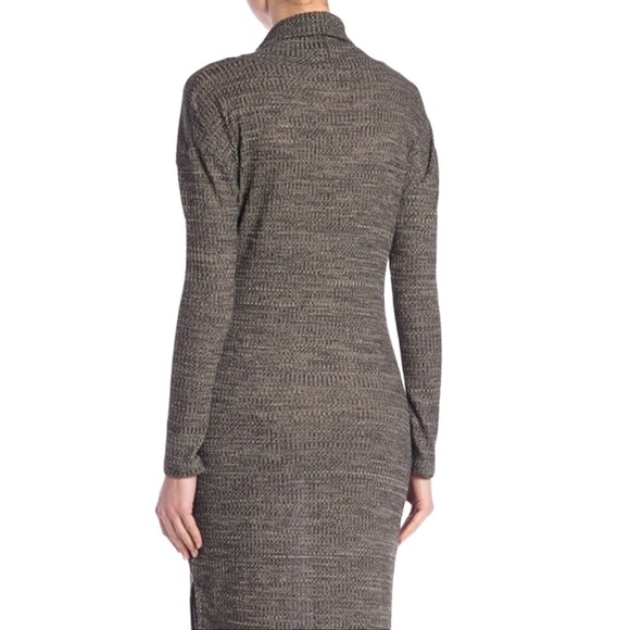 Ten Sixty Sherman Cowl Neck Long Sleeve Knit Bodycon Midi Dress - Picture 3 of 15